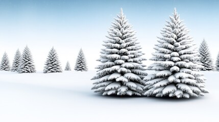 Obraz premium Enchanting winter landscape adorned with snow-covered spruces and dazzling northern lights in Lapland, creating a magical wonderland