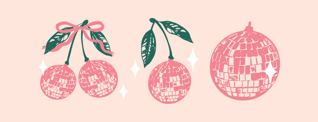 Pastel Coquette Cherry Disco Collection