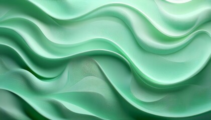 Obraz premium 曲線模様が繊細に広がるミントグリーンの背景 