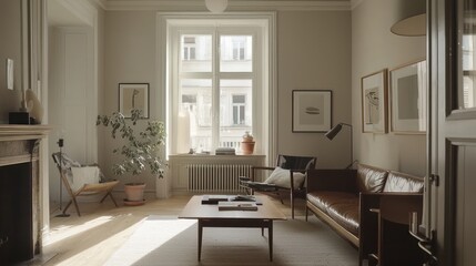 Interior design in Scandinavian design with understated yet fashionable furniture.