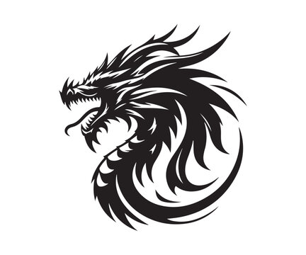 recommend clip art: dragon head logotype silhouette vector art illustration