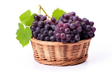 Fototapeta premium Basket grapes fruit plant.