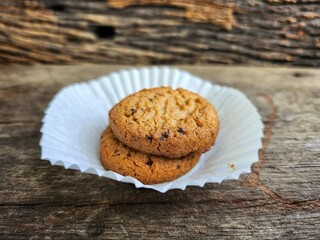 Close up of cookies and chocolate chip