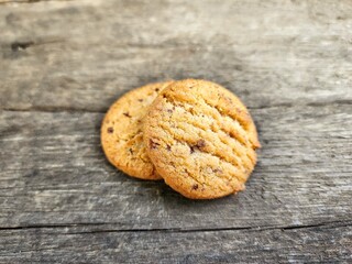 Close up of cookies and chocolate chip