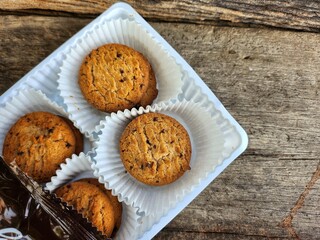 Close up of cookies and chocolate chip