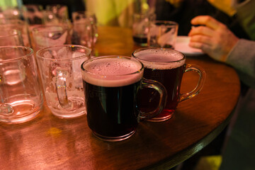 christmas market cologne germany table with mugs of mulled wine