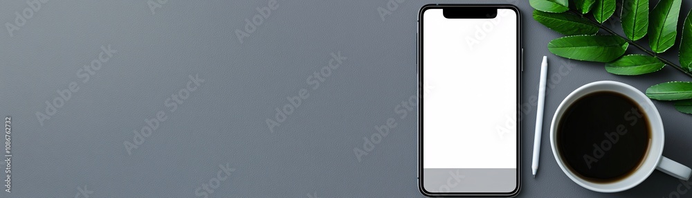 Poster digital mockup of a productivity app prototype on a smartphone screen, displayed in a clean, profess