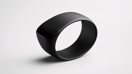 Portfolio mockup of a wearable health tracker prototype, displayed with a minimalist background for editorial use