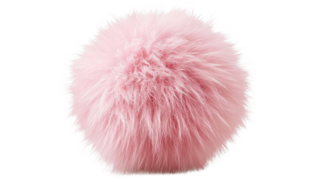 Light pink fluffy ball- isolated on transparent background.