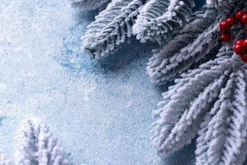 Christmas festive background with fir tree