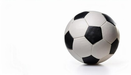 Fototapeta premium A classic black and white soccer ball on a clean background.