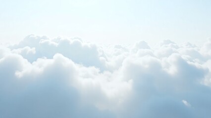 Fototapeta premium Serene dreamy scene cloudy sky fluffy white clouds ethereal