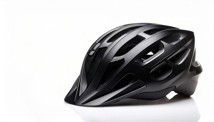 Fototapeta premium Stylish black bicycle helmet for safety and performance.