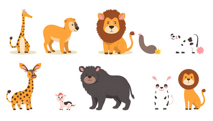 Fototapeta premium Animals icon set. Cartoon set of animals vector icons for web design 