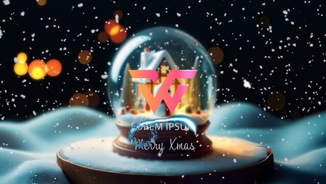Snowglobe Xmas Winter Logo Reveal 66 1:1 16:9 9:16