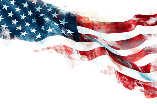 illustration of usa flag isolated on white, png