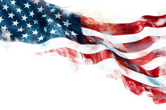 illustration of usa flag isolated on white, png