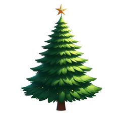 Fototapeta premium Realistic 3d Christmas Tree with star on top