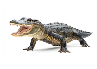 Naklejka premium An alligator with an open mouth isolated