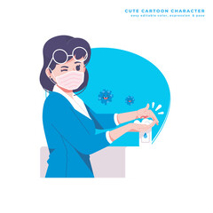 washing hands concept cartoon illustration