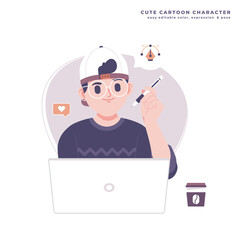 digital artist cute cartoon character