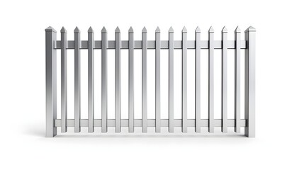 Minimalist Black Metal Fence on White Background