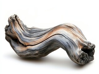 Beautifully twisted driftwood piece showcasing unique textures and colors, perfect for natural decor and photography.