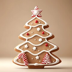 Christmas tree shaped gingerbread cookies. Christmas festive traditional sweets, baking, cookies, biscuit, edible gift, present, gingerbread.