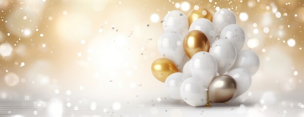 Balloons celebration background white.