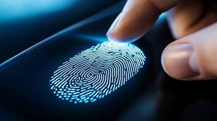 A person using a fingerprint scanner to unlock their car