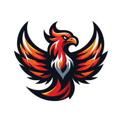 Naklejka premium phoenix mascot gaming logo vector art illustration