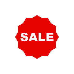 Red Sale Label Icon for Discount and Promotions