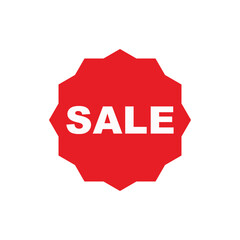 Red Sale Label Icon for Discount and Promotions