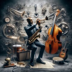 Jazz A genre of music with improvisational elements popular in t