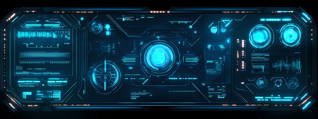 Fototapeta premium Neon Tech Framework