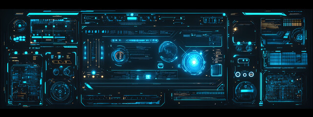 Fototapeta premium Neon Tech Framework