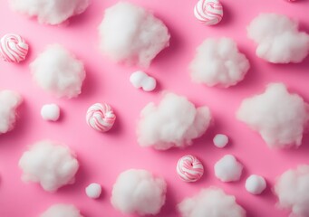 A pink pastel background with clouds, a dreamy texture
