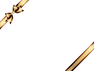 リボン結び、斜め三色、7茶