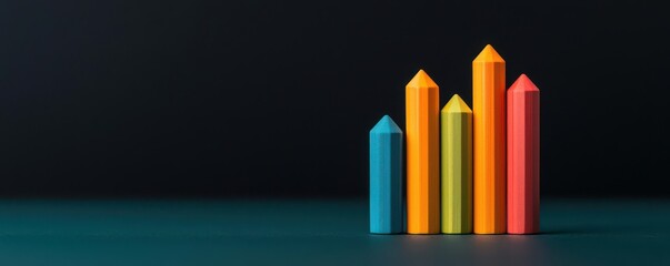 Obraz premium economic risk concept. Bar chart comparing equity market performance during high-volatility recession periods, Bar chart of equity performance in volatile recessions, Bright and structured