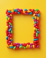 Obraz premium Vibrant Candy Frame - Colorful Confectionery Backdrop for and Holidays