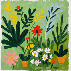 Beautiful Abstract Floral Oil Painting