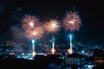 fireworks over the river