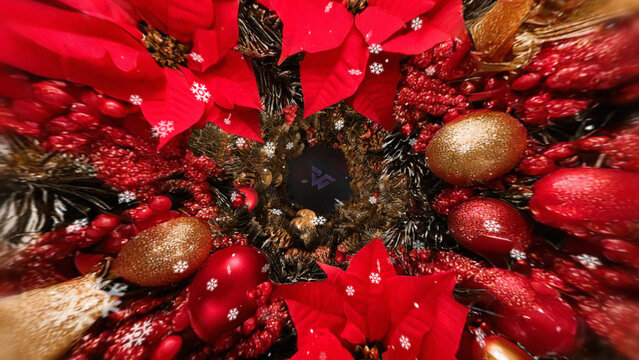 Christmas Wreath Bokeh Lights Logo Reveal 67 1:1 16:9 9:16
