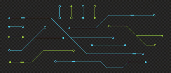 Printed circuit board. Abstract futuristic circuit board. Hi tech digital circuit board. Futuristic technology design elements. Vector illustration
