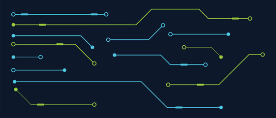 Printed circuit board. Abstract futuristic circuit board. Hi tech digital circuit board. Futuristic technology design elements. Vector illustration