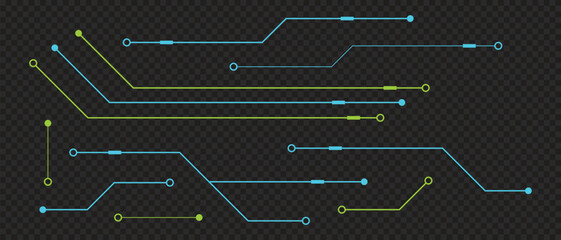 Printed circuit board. Abstract futuristic circuit board. Hi tech digital circuit board. Futuristic technology design elements. Vector illustration