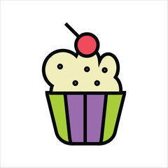 cup cake vector icon line templateBasic RGB