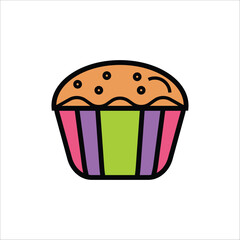 cup cake vector icon line templateBasic RGB