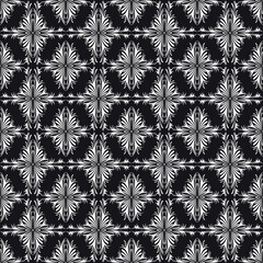 Seamless background stylized floral ornament. Graphic plant one color vector drawing.