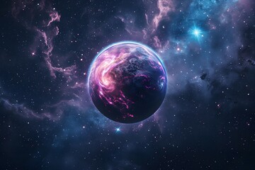 Fototapeta premium Cosmic exploration a stunning planetary view outer space digital art galactic environment wide angle universe concept